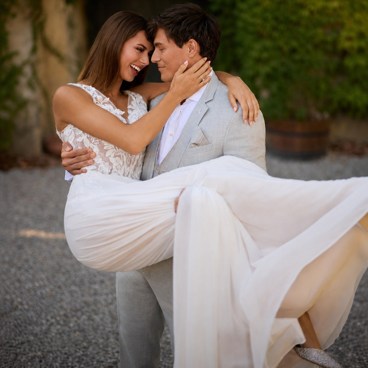 Sofía | Vestido de Novia Boho Mujer Encaje Escote V Sin Mangas