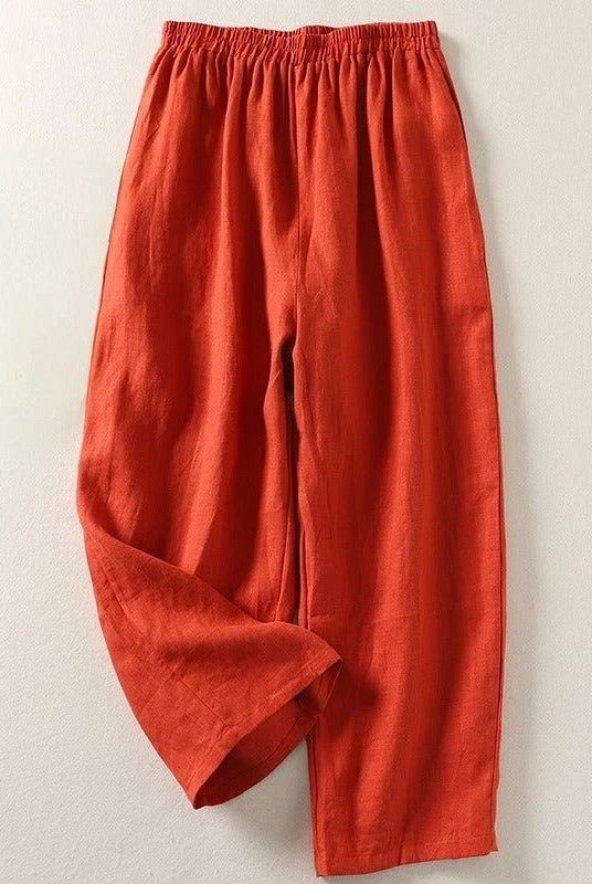 Soledad | Pantalón de Lino Fluido de Tiro Alto Mujer