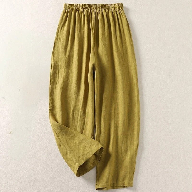 Soledad | Pantalón de Lino Fluido de Tiro Alto Mujer