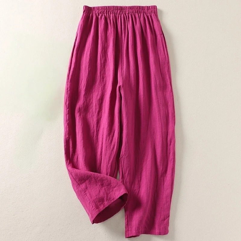 Soledad | Pantalón de Lino Fluido de Tiro Alto Mujer