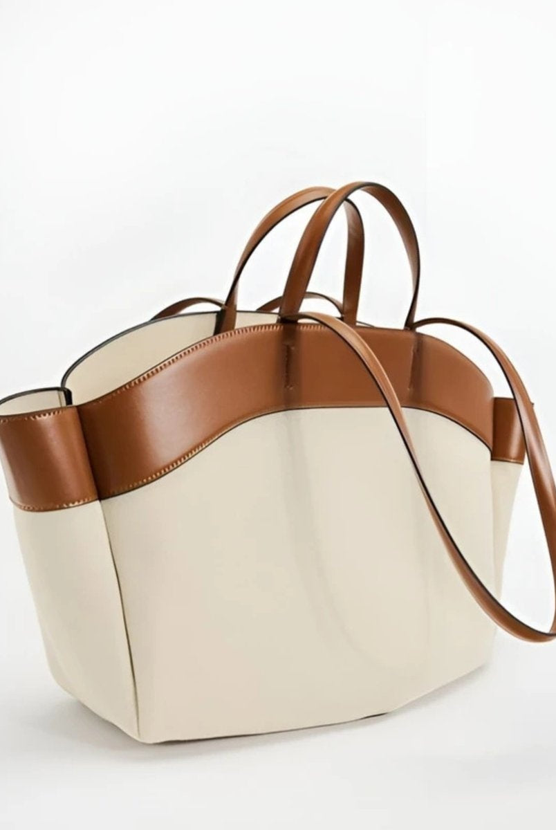 Soledad | Tote Bag de Lona con Detalles de Piel Mujer Grande