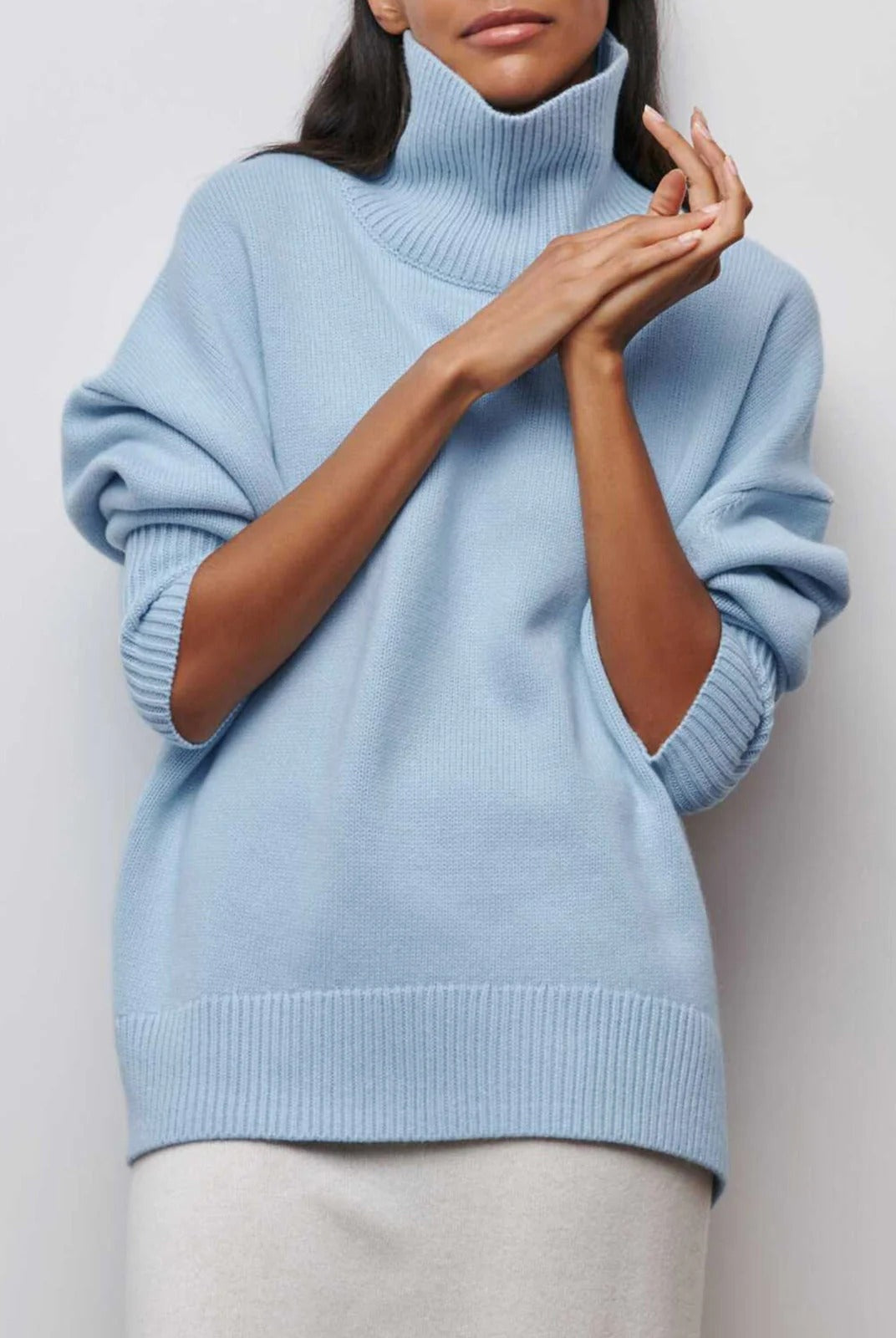 Sonia | Jersey de Punto Cuello Alto Oversized Mujer Manga Larga