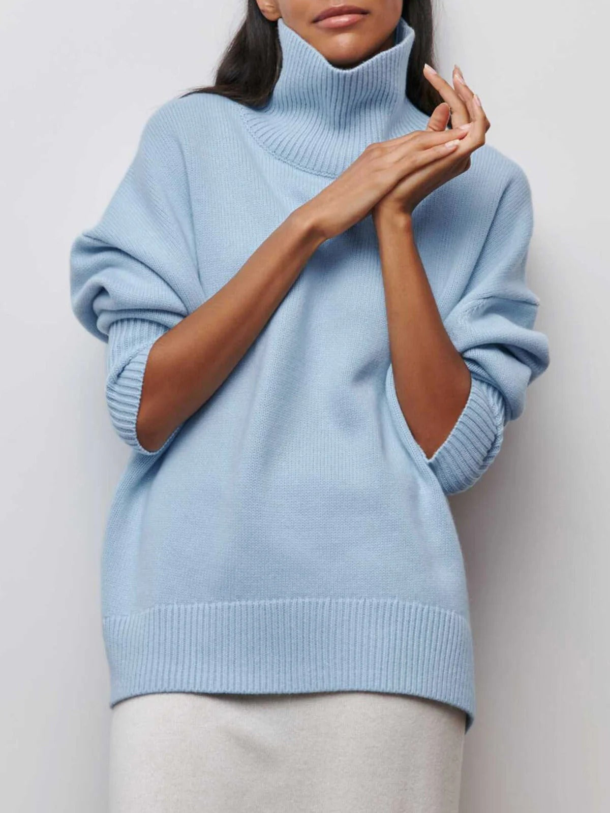 Sonia | Jersey de Punto Cuello Alto Oversized Mujer Manga Larga