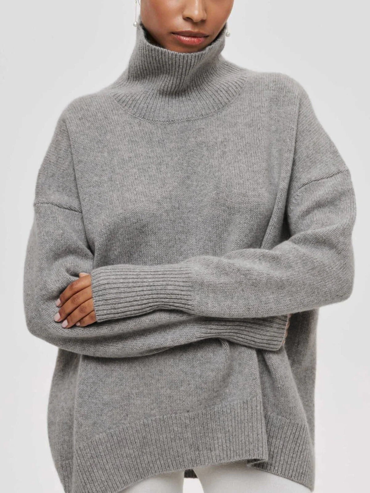 Sonia | Jersey de Punto Cuello Alto Oversized Mujer Manga Larga