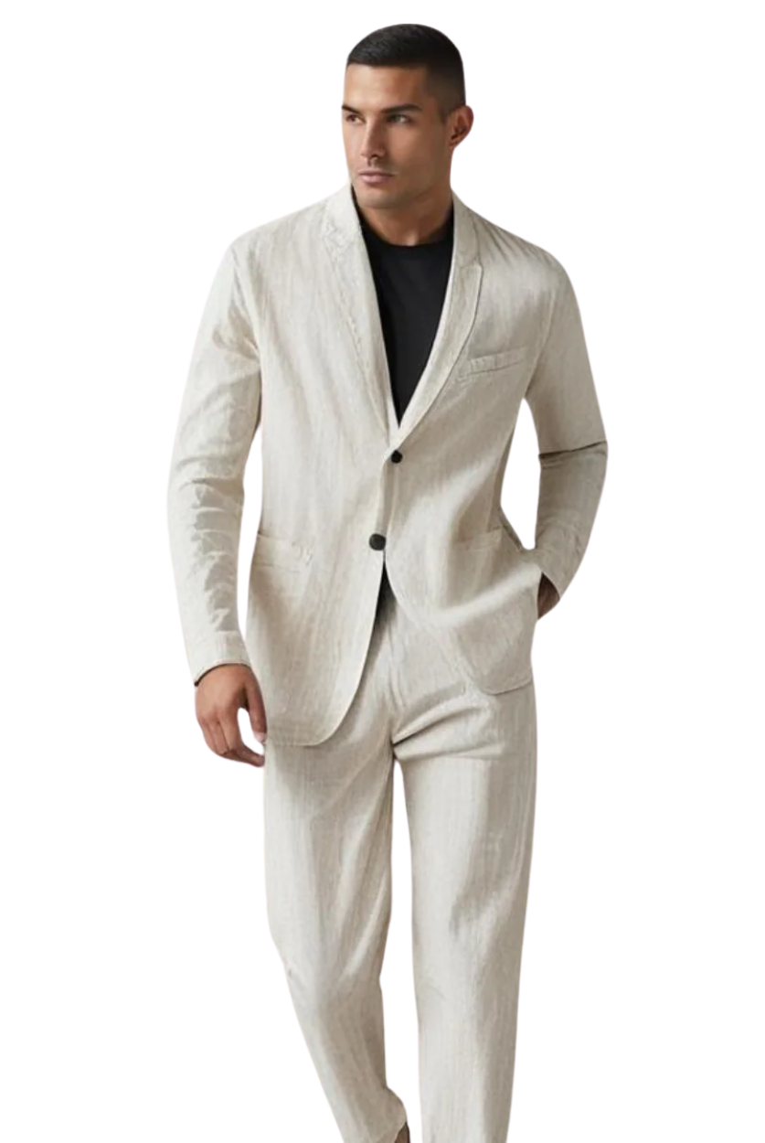 Tomás | Conjunto de Lino Elegante Hombre Chaqueta y Pantalón
