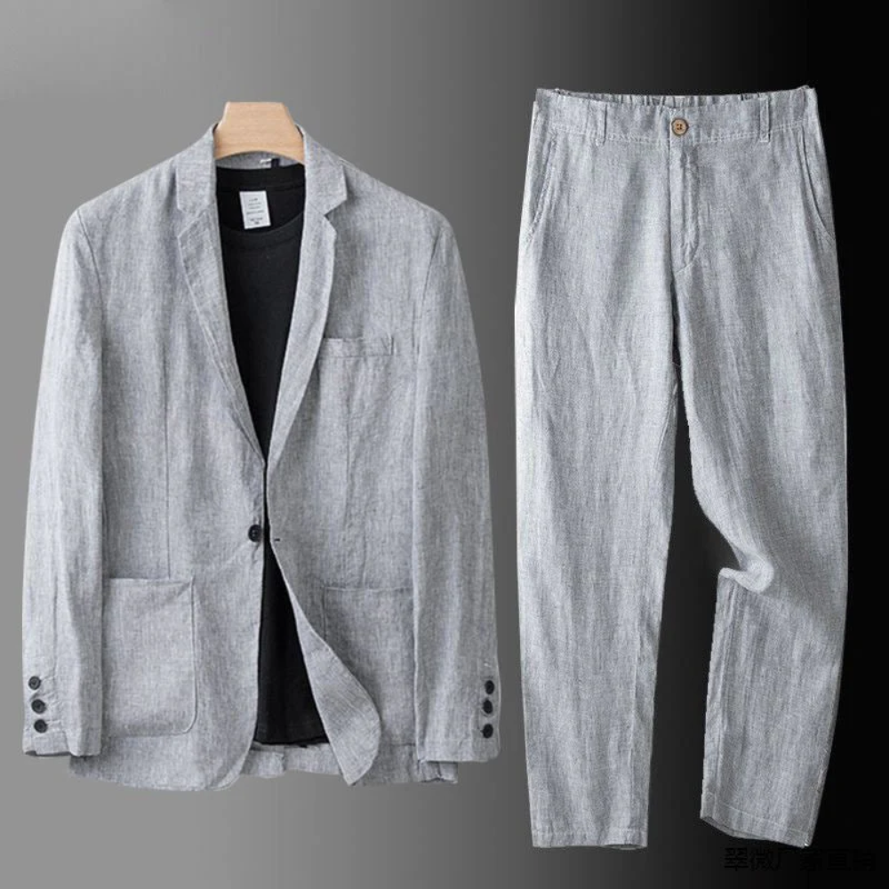 Tomás | Conjunto de Lino Elegante Hombre Chaqueta y Pantalón