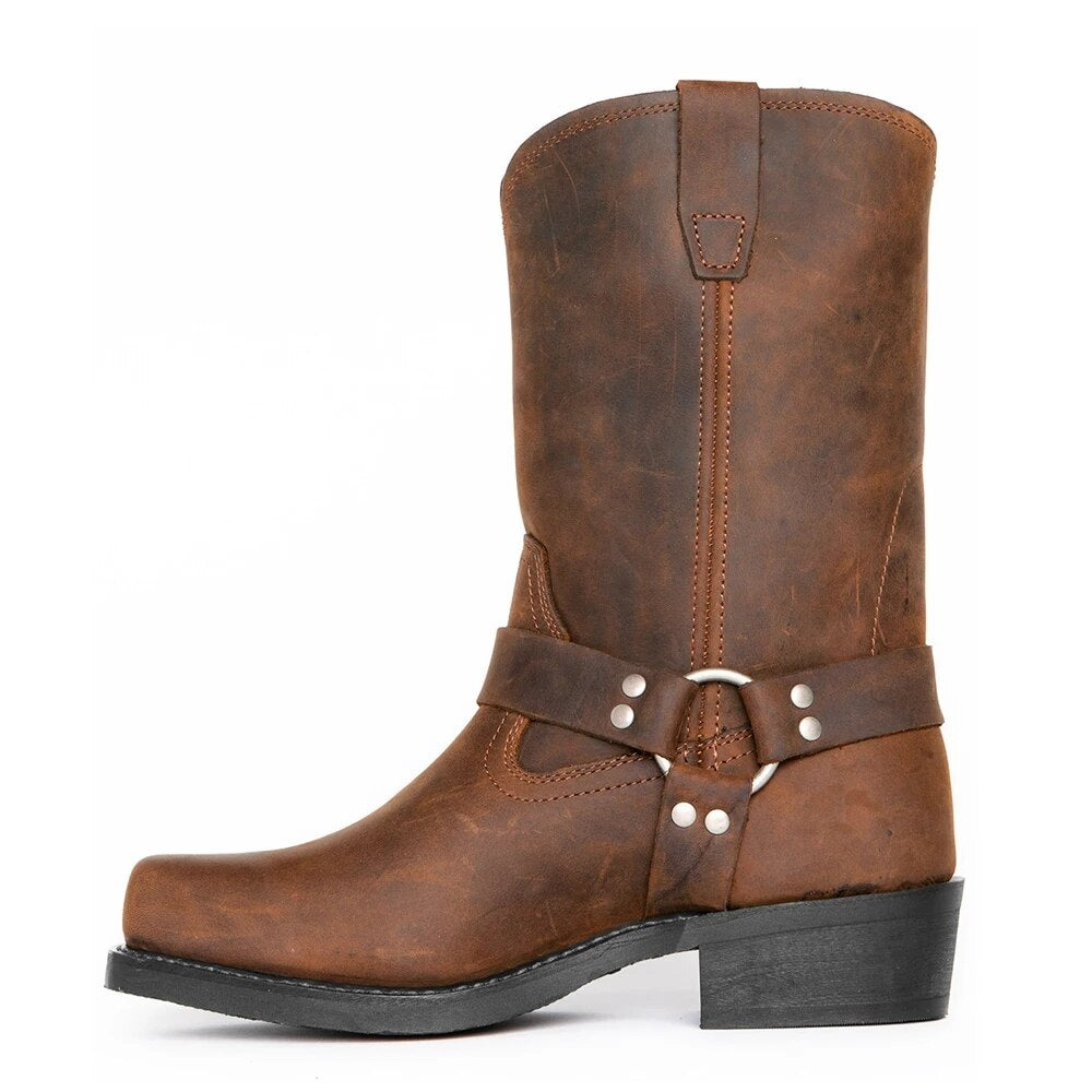 Tomás | Cowboy Boots de Cuero Hombre Caña Media Harness