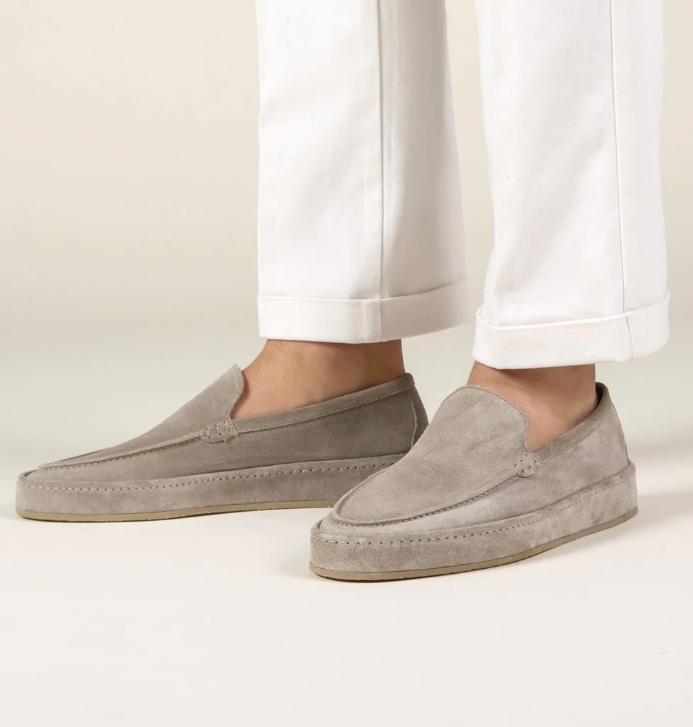 Tomás | Mocasines de Ante Slip On Hombre Suela Gruesa