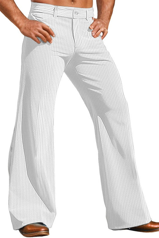 Tomás | Pantalones Anchos de Vestir Hombre Corte Acampanado Rayas