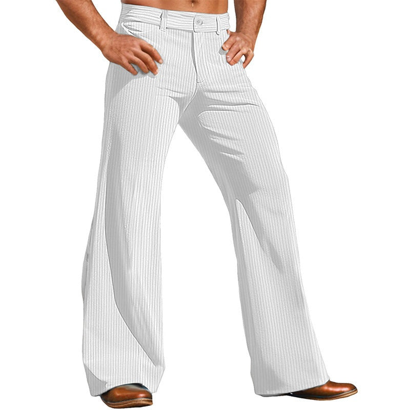 Tomás | Pantalones Anchos de Vestir Hombre Corte Acampanado Rayas