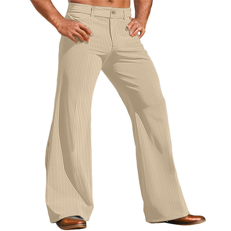 Tomás | Pantalones Anchos de Vestir Hombre Corte Acampanado Rayas