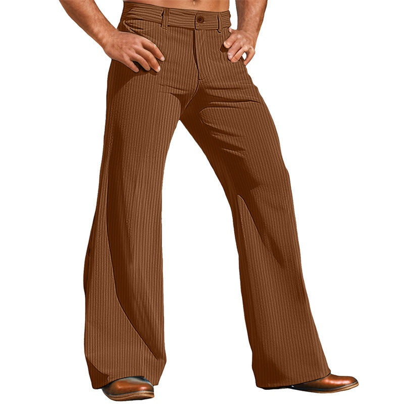 Tomás | Pantalones Anchos de Vestir Hombre Corte Acampanado Rayas