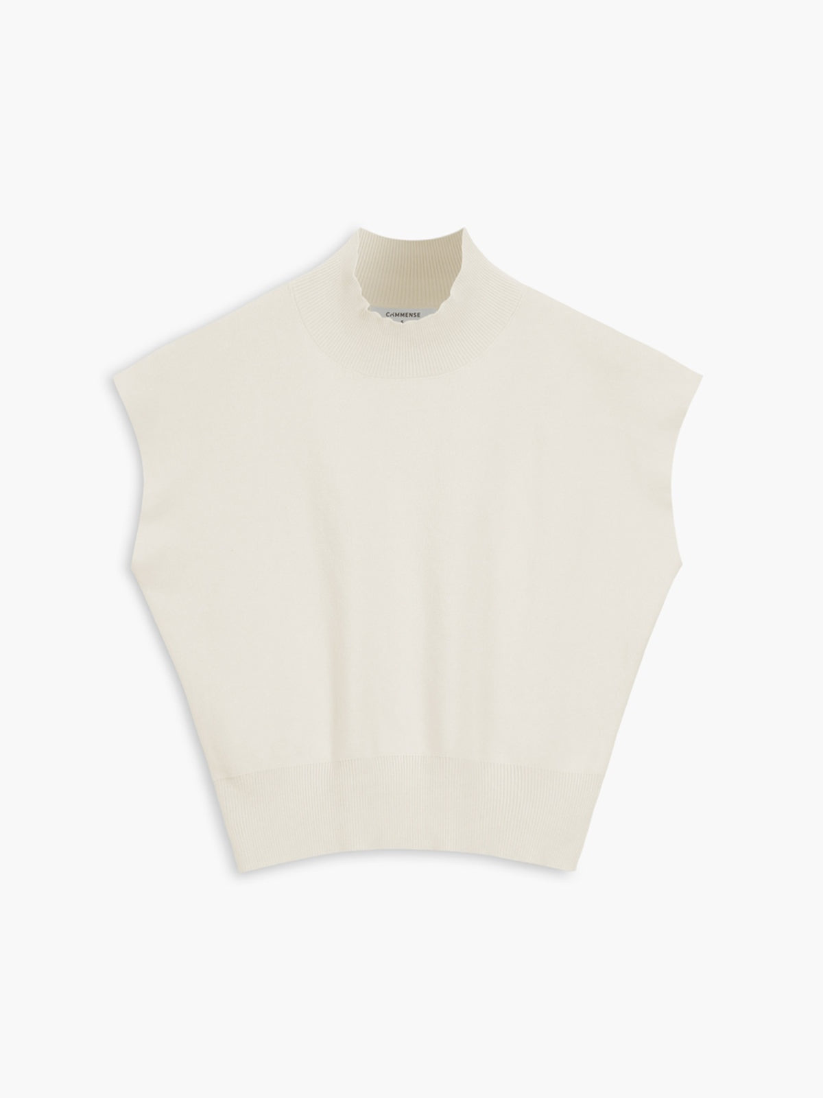 Top de Cuello Alto con Hombreras Mujer Sin Mangas