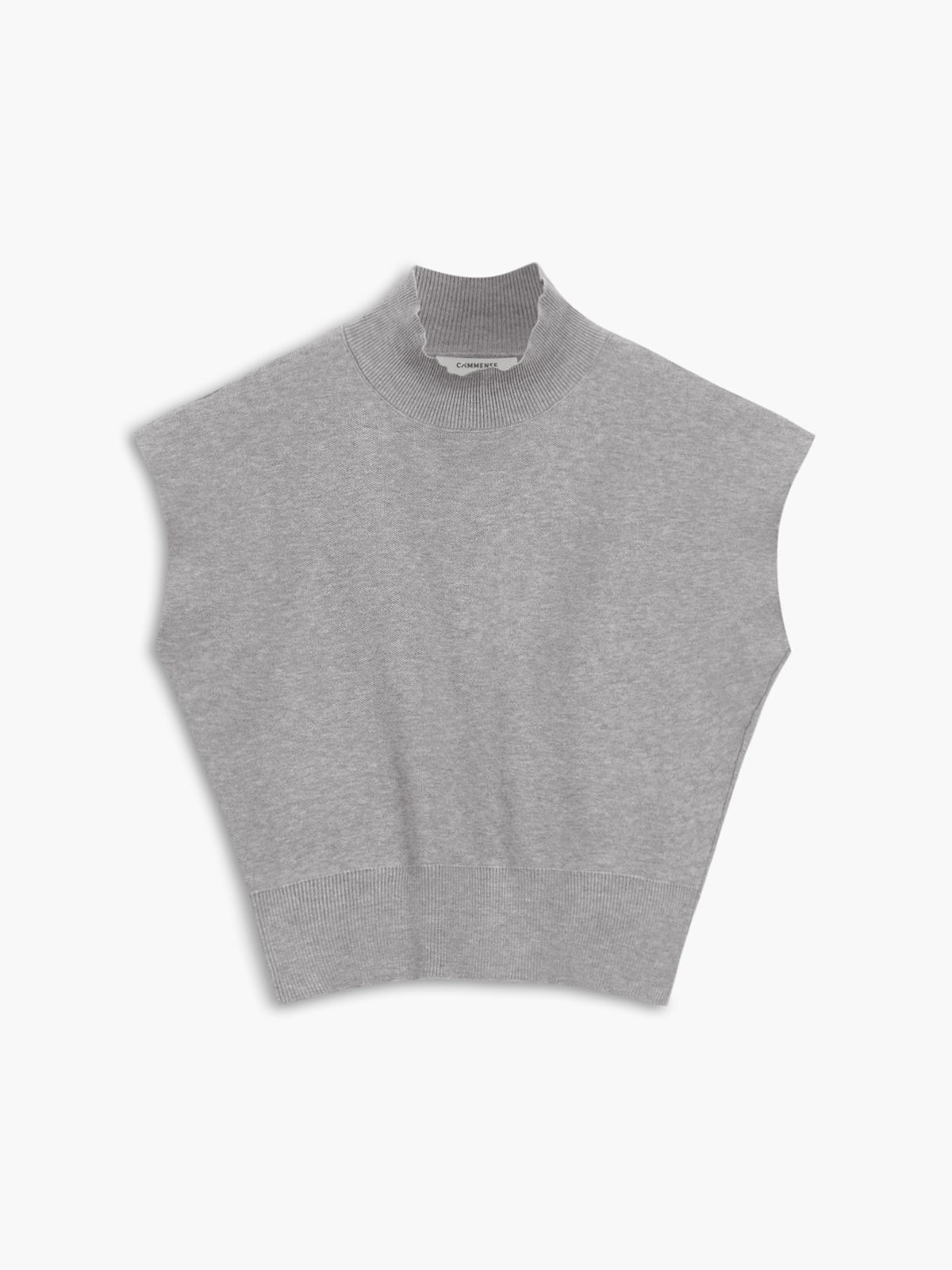 Top de Cuello Alto con Hombreras Mujer Sin Mangas