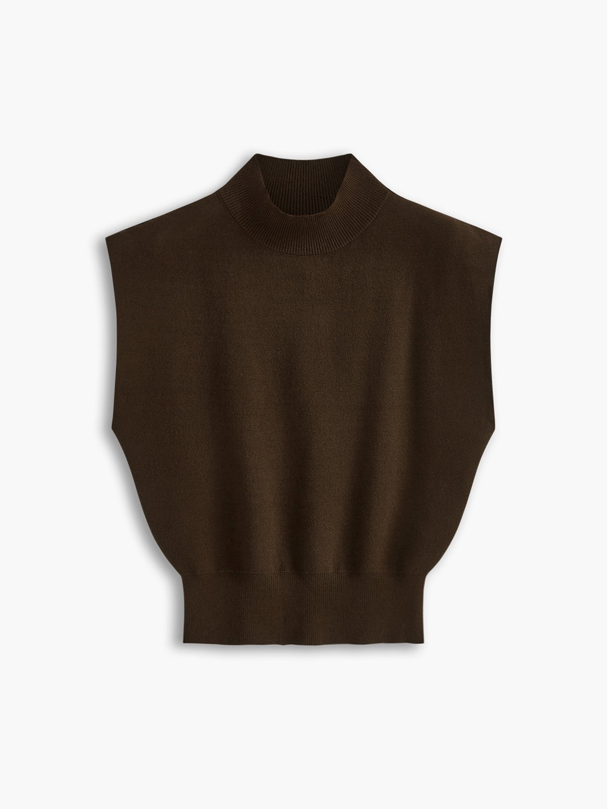 Top de Cuello Alto con Hombreras Mujer Sin Mangas
