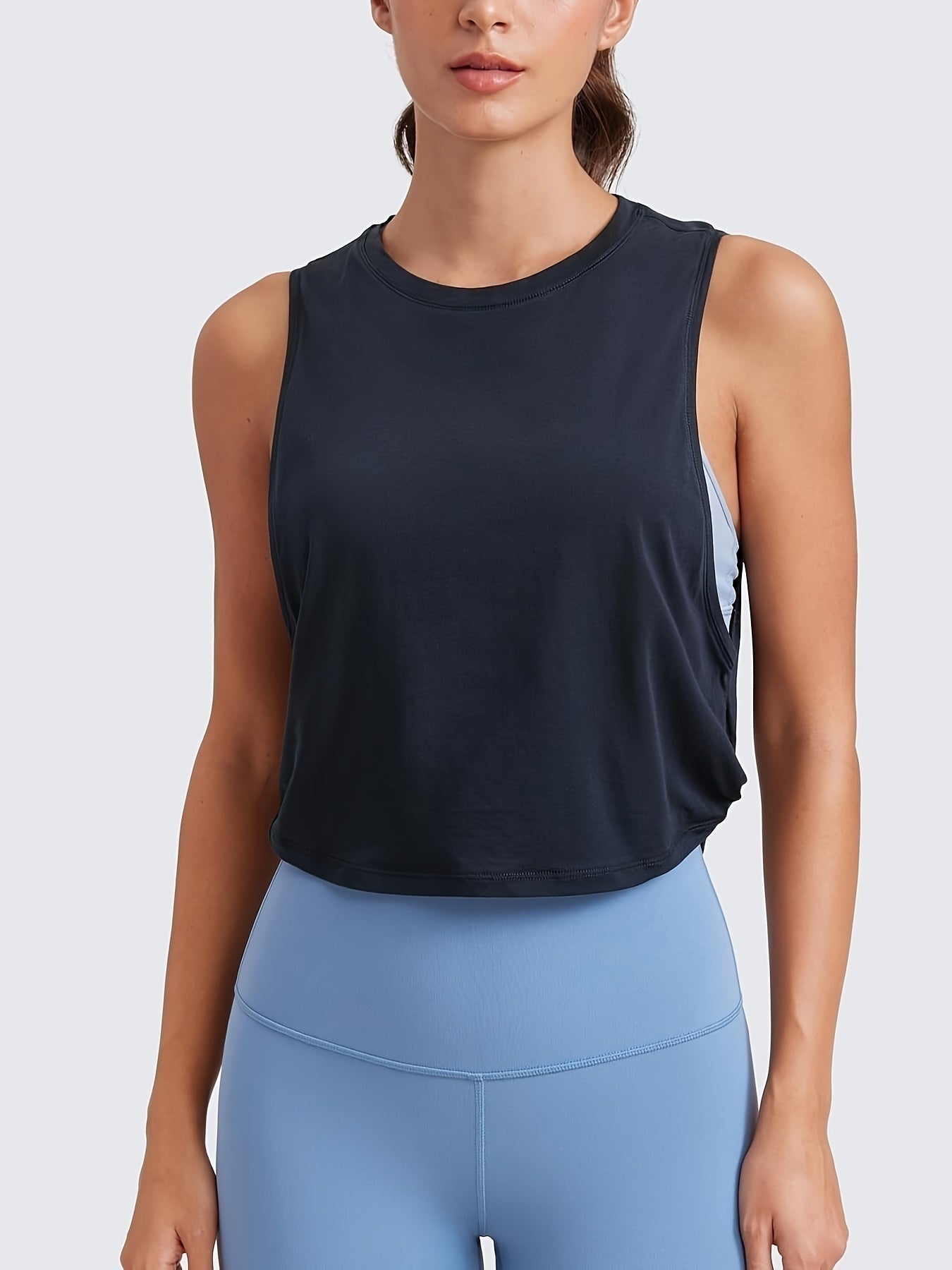 Top Deportivo Sin Mangas Mujer Cuello Redondo