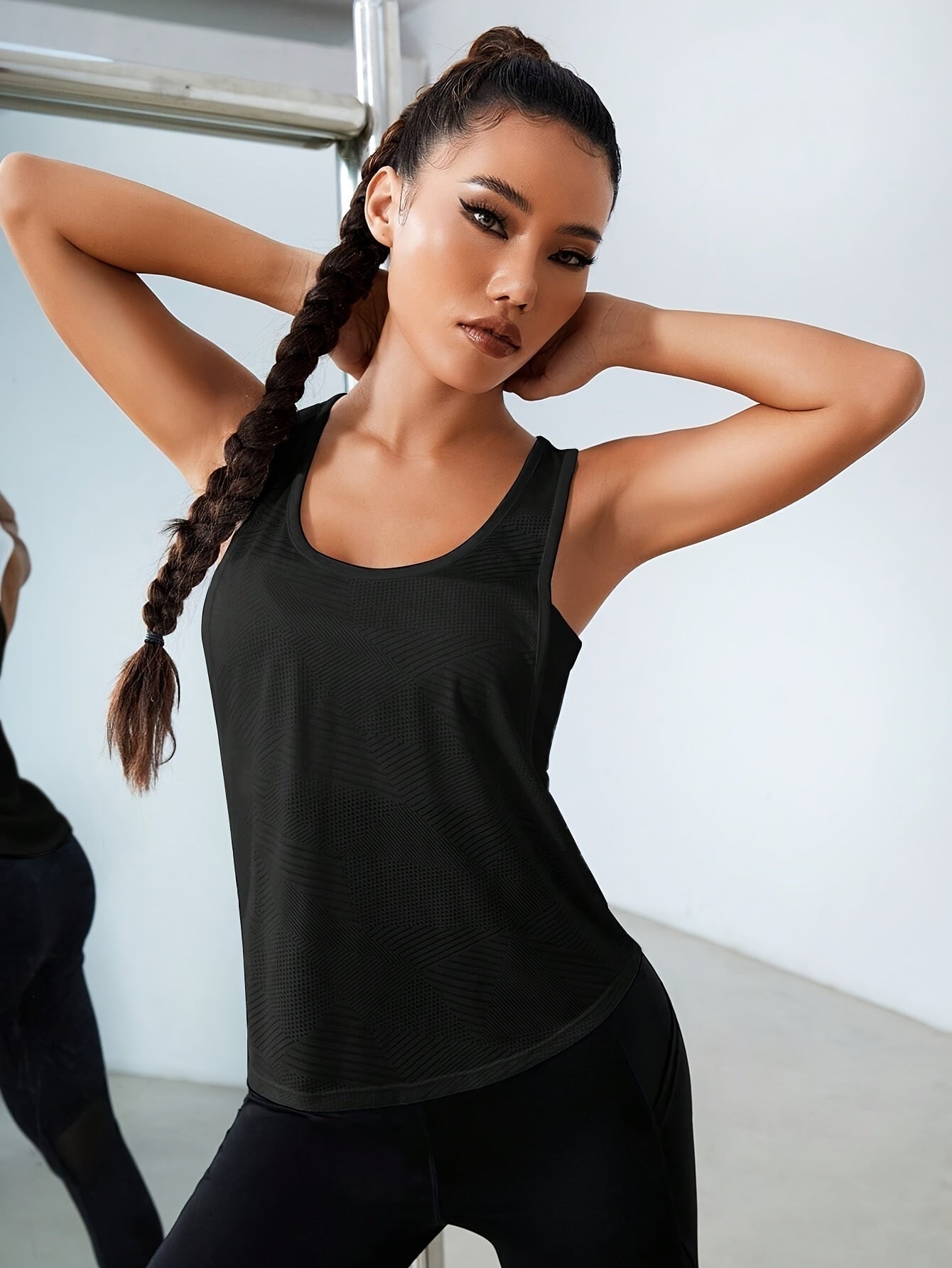 Top Deportivo Sin Mangas Mujer Cuello Redondo Malla