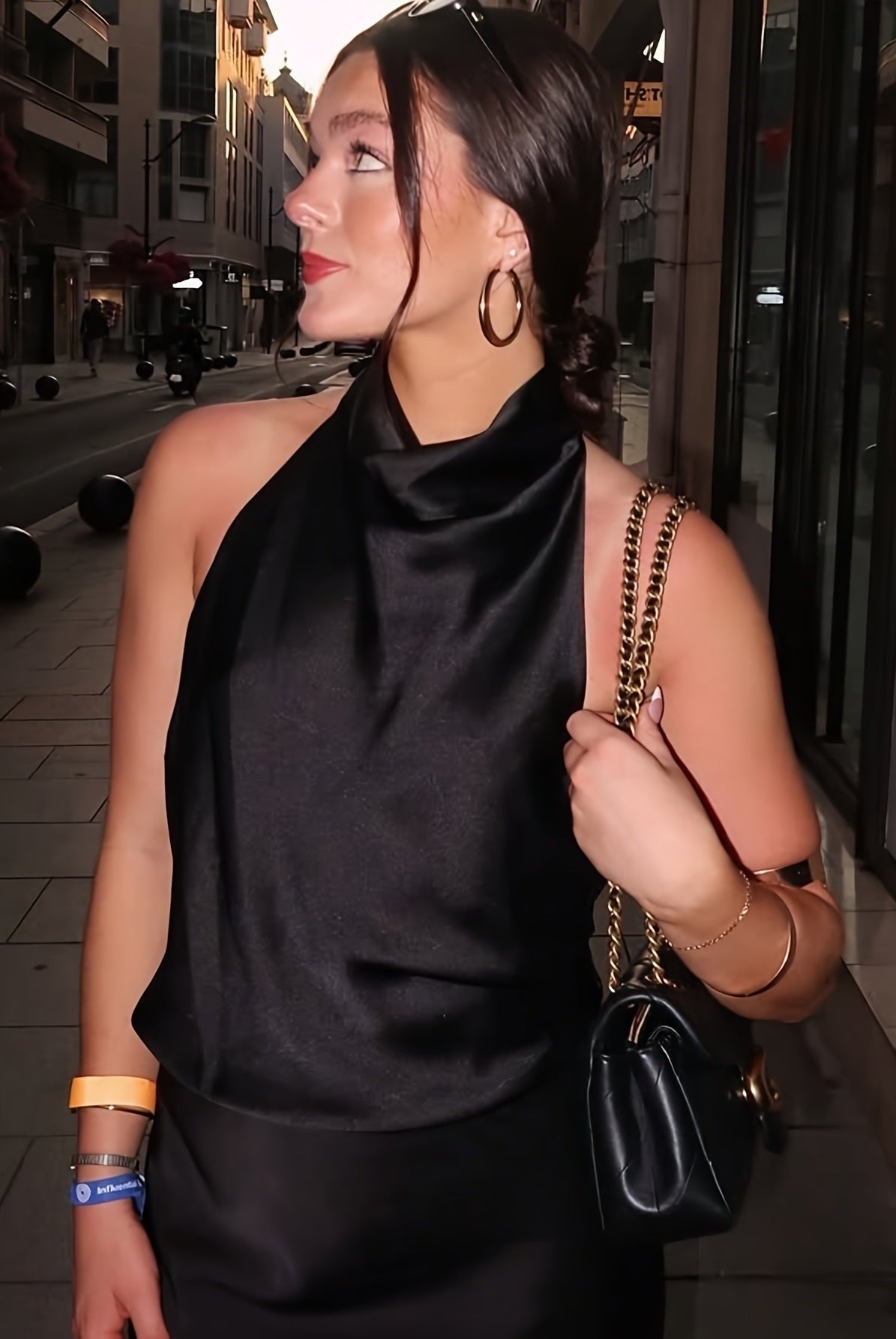 Top Halter con Espalda Descubierta Mujer Cuello Alto