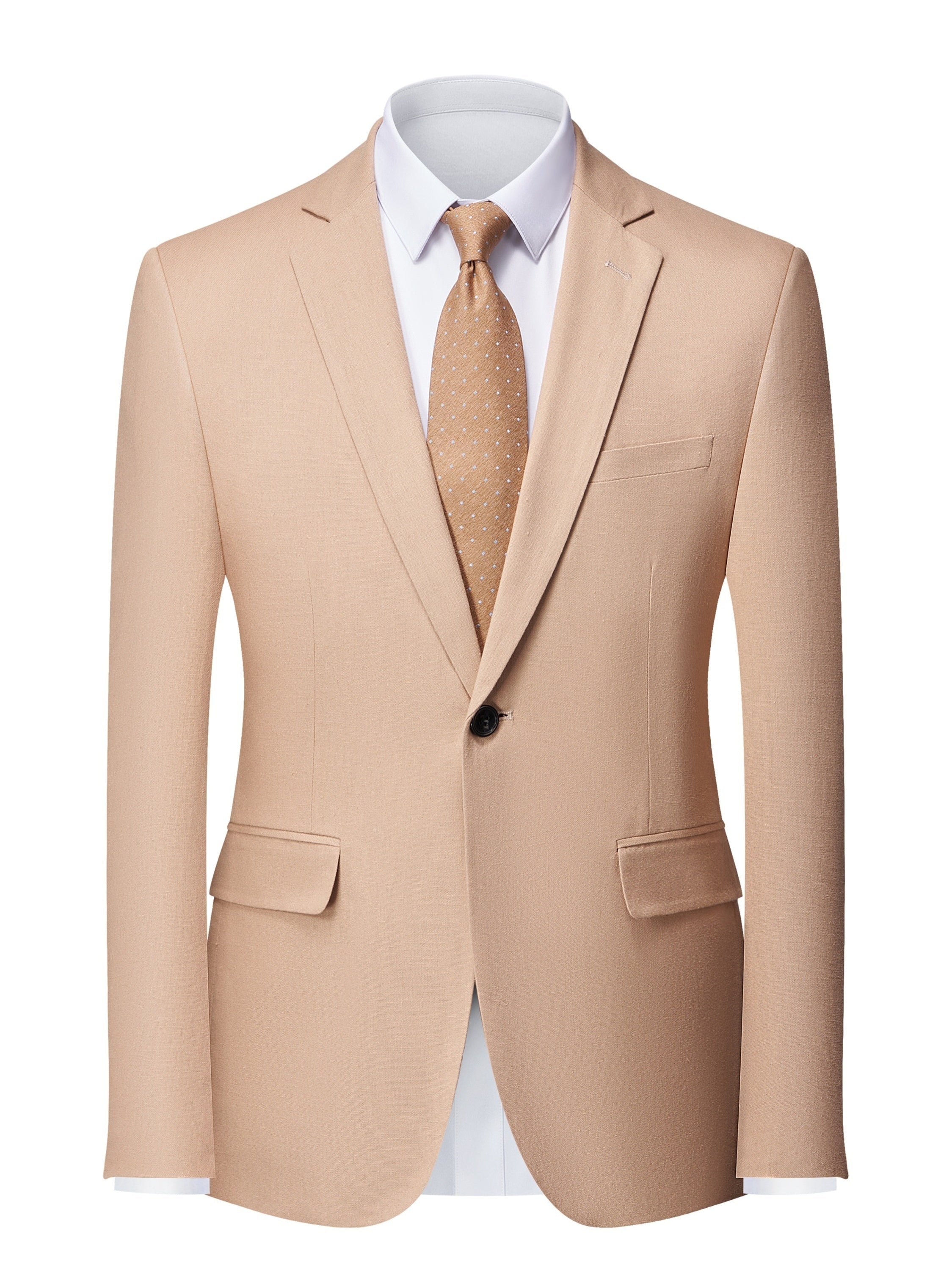 Traje de Lino de Dos Piezas Hombre Solapa Tallada