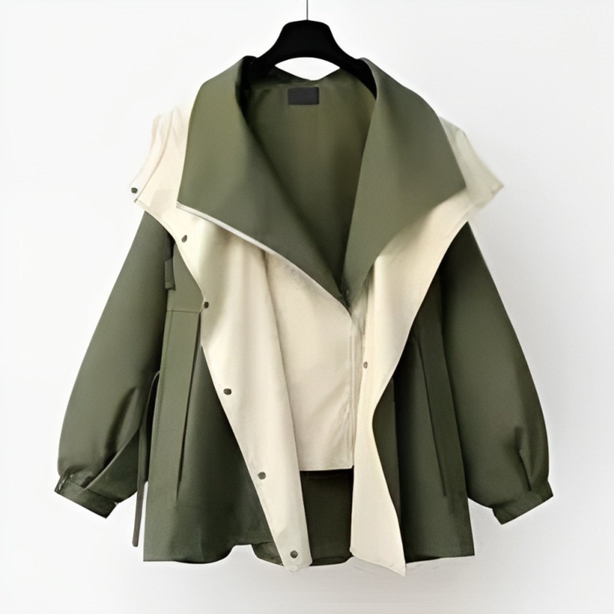 Triana | Chaqueta Impermeable Oversized Mujer Cuello Solapa
