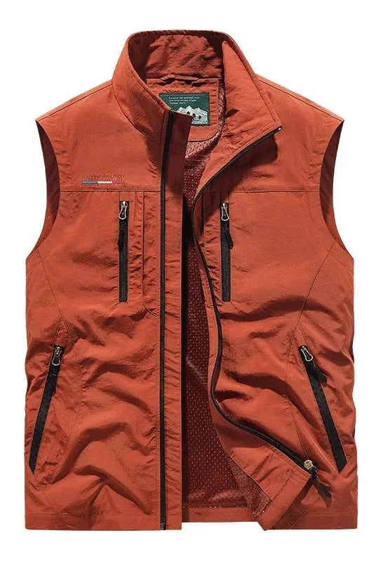 Unai | Chaleco Multibolsillo de Nylon Hombre Cuello Alto Cremallera