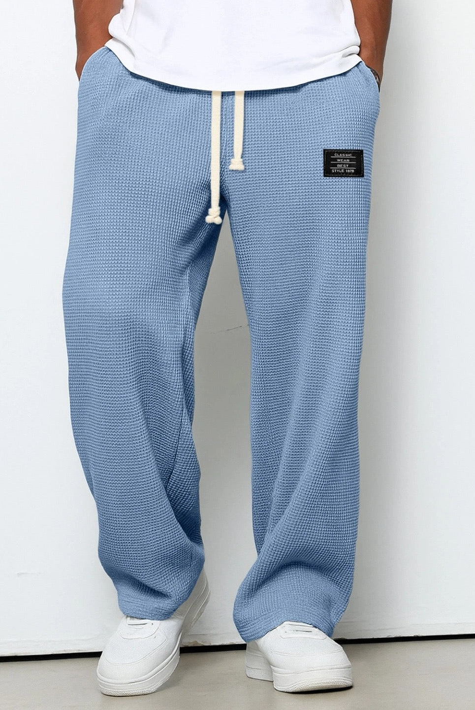 Unai | Pantalón Deportivo de Tejido Waffle Hombre Relaxed Fit Cordón