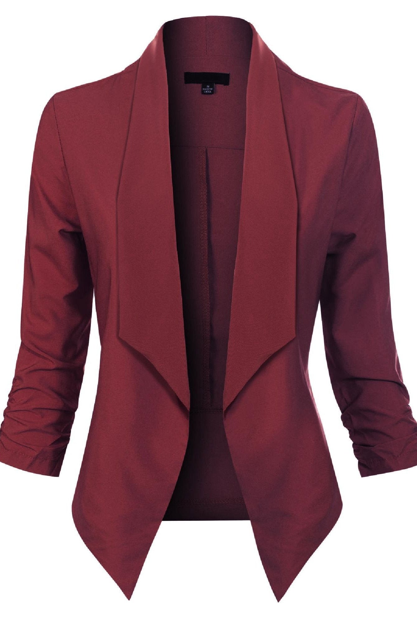 Uxía | Chaqueta Americana Abierta Mujer Manga 3/4 Fruncida
