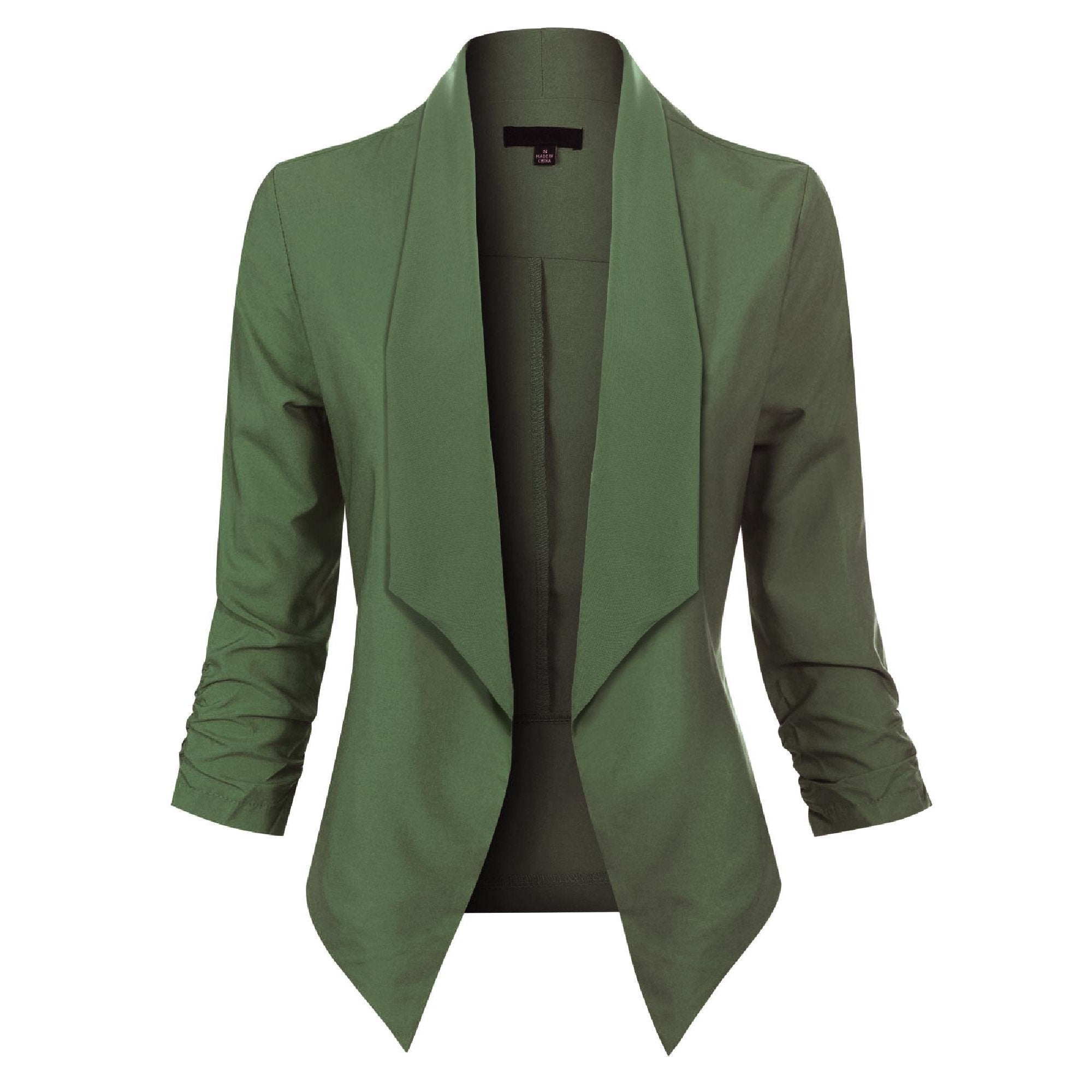 Uxía | Chaqueta Americana Abierta Mujer Manga 3/4 Fruncida