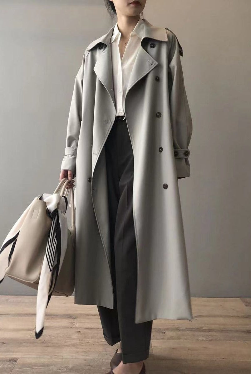 Uxía | Gabardina Larga Mujer Doble Botonadura Impermeable