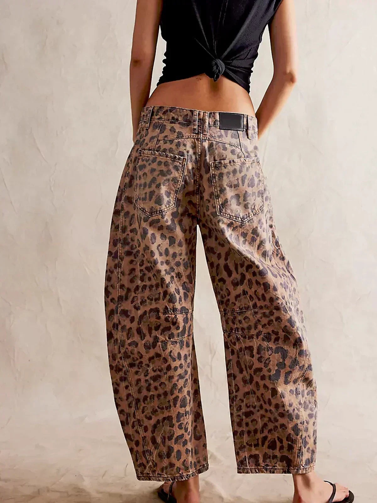 Vaqueros Wide Leg Estampado Animal Mujer