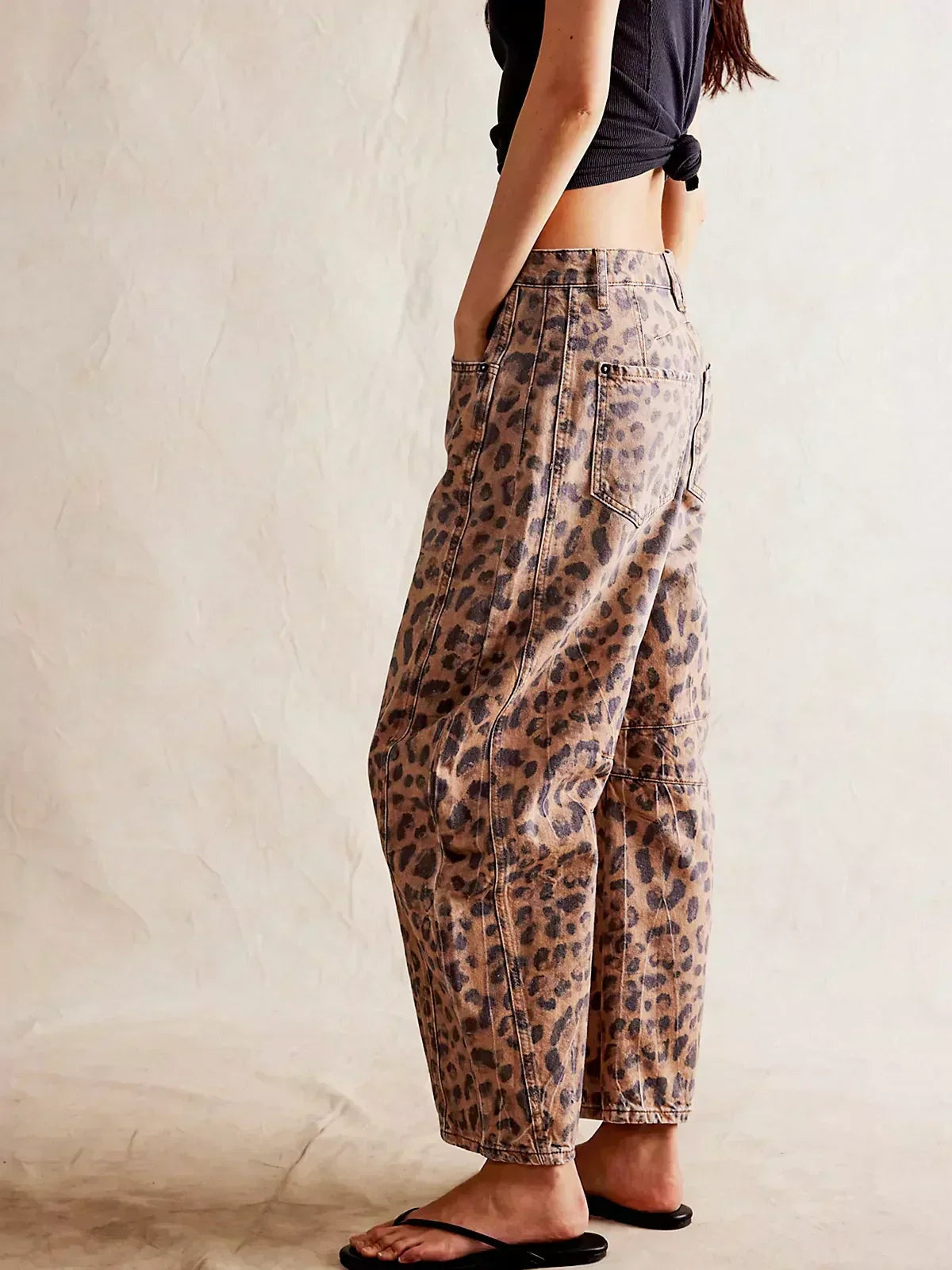 Vaqueros Wide Leg Estampado Animal Mujer