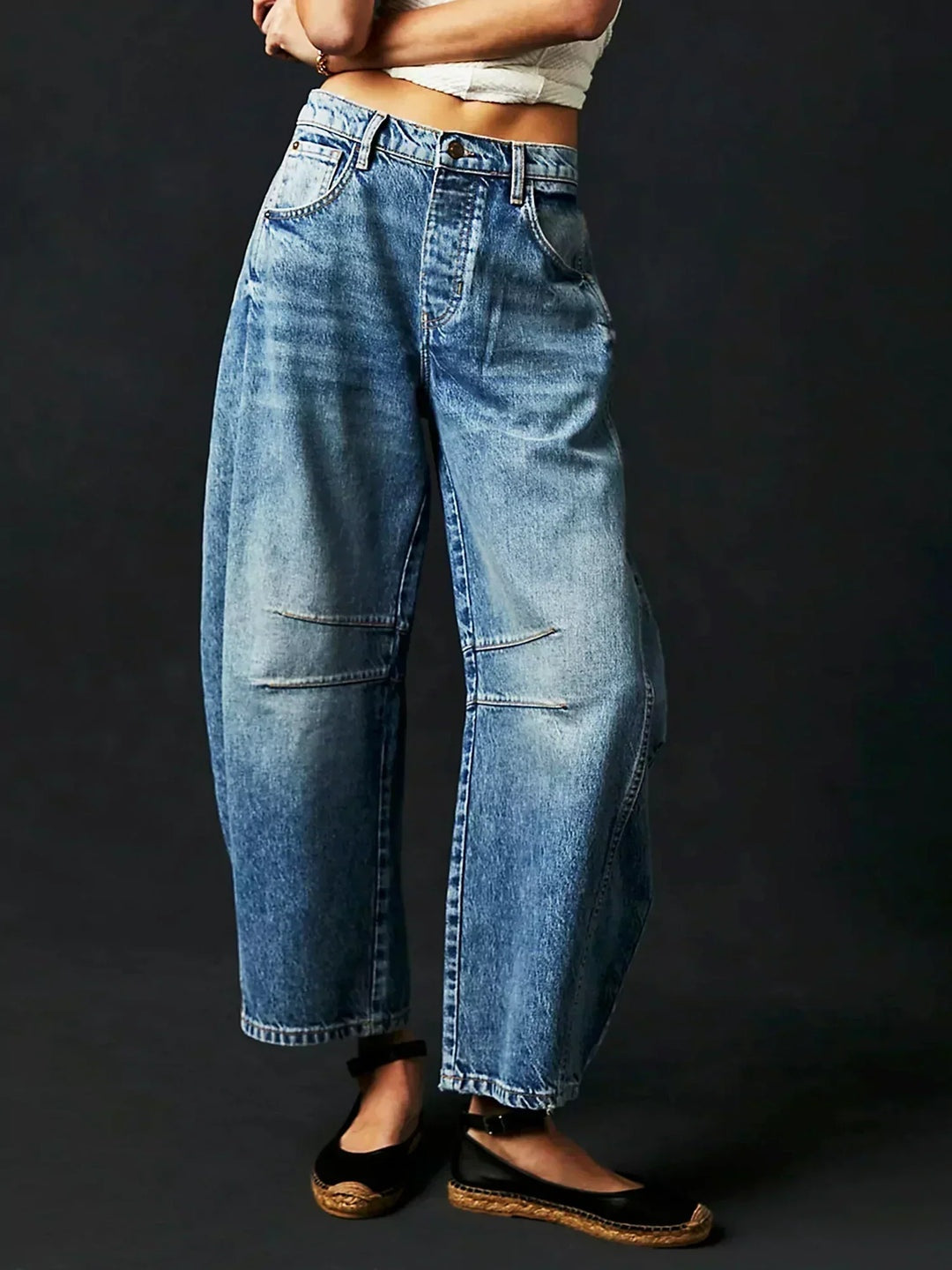 Vaqueros Wide Leg Estampado Animal Mujer