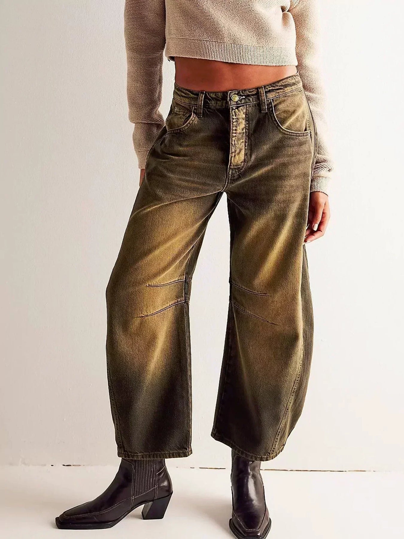 Vaqueros Wide Leg Estampado Animal Mujer
