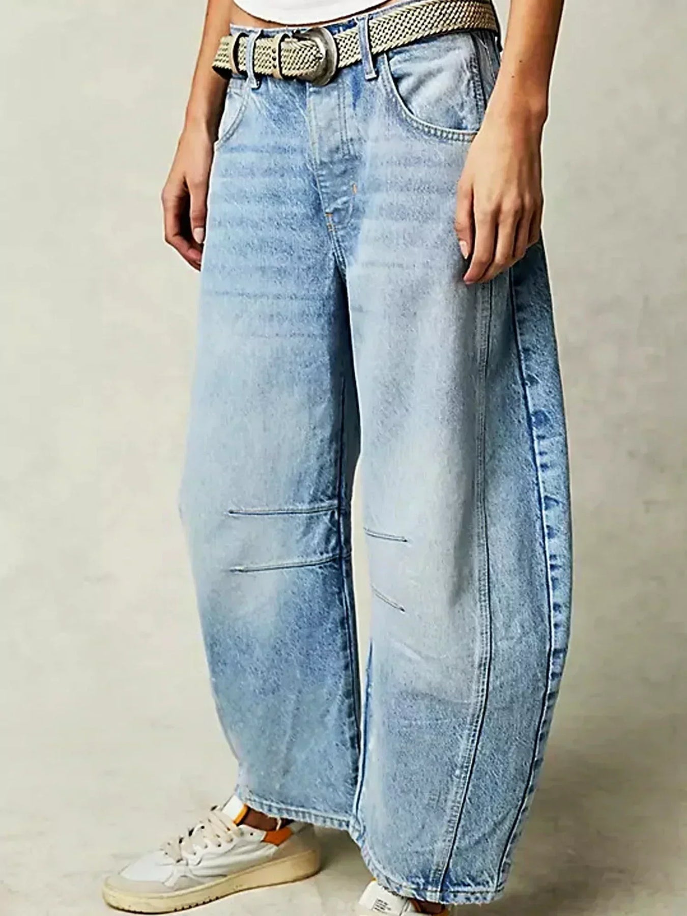 Vaqueros Wide Leg Estampado Animal Mujer