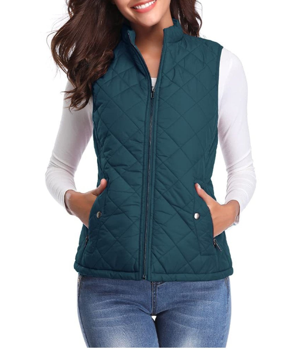 Vega | Chaleco Acolchado Ligero Mujer Cuello Alto Cremallera