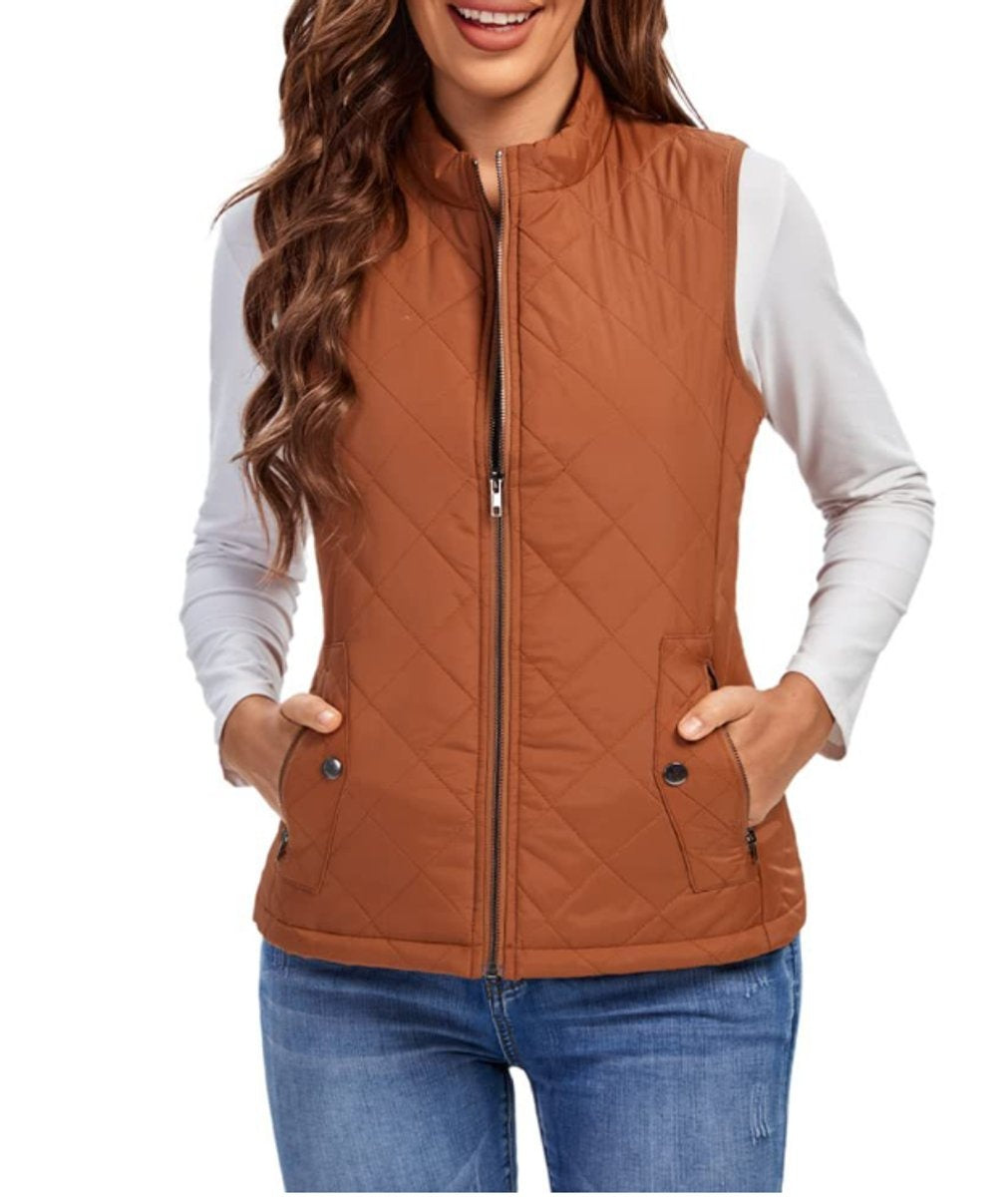 Vega | Chaleco Acolchado Ligero Mujer Cuello Alto Cremallera