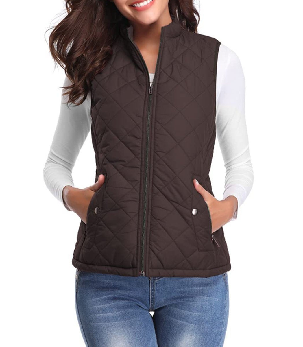 Vega | Chaleco Acolchado Ligero Mujer Cuello Alto Cremallera