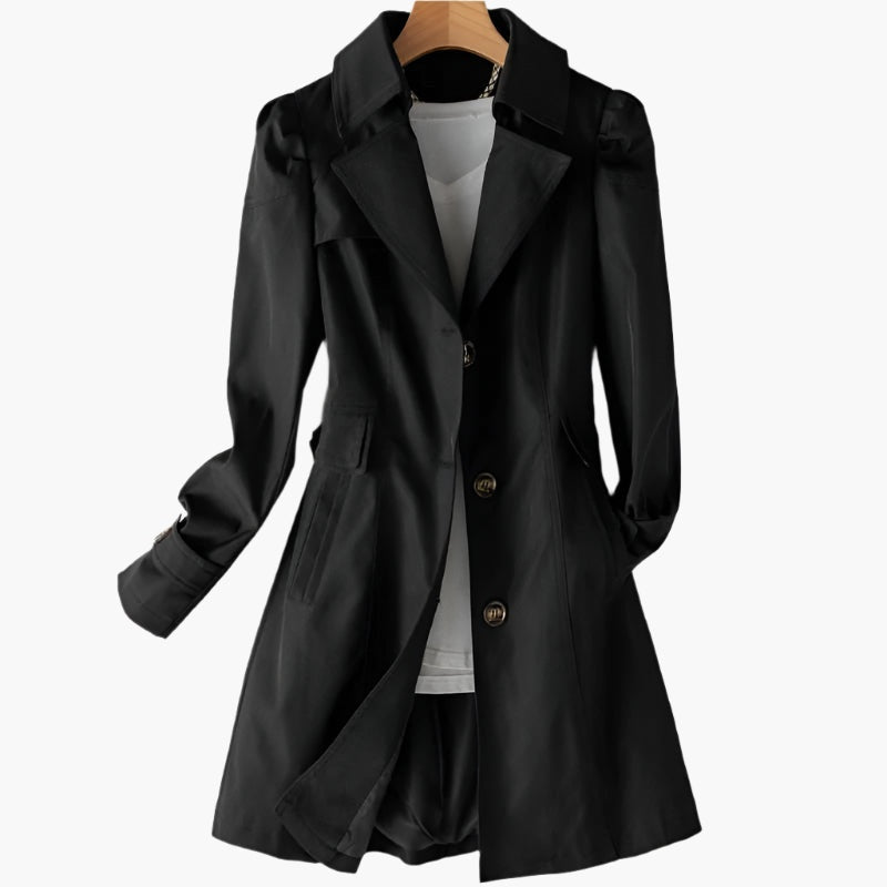 Vega | Trench Coat Largo Mujer Botones Solapa