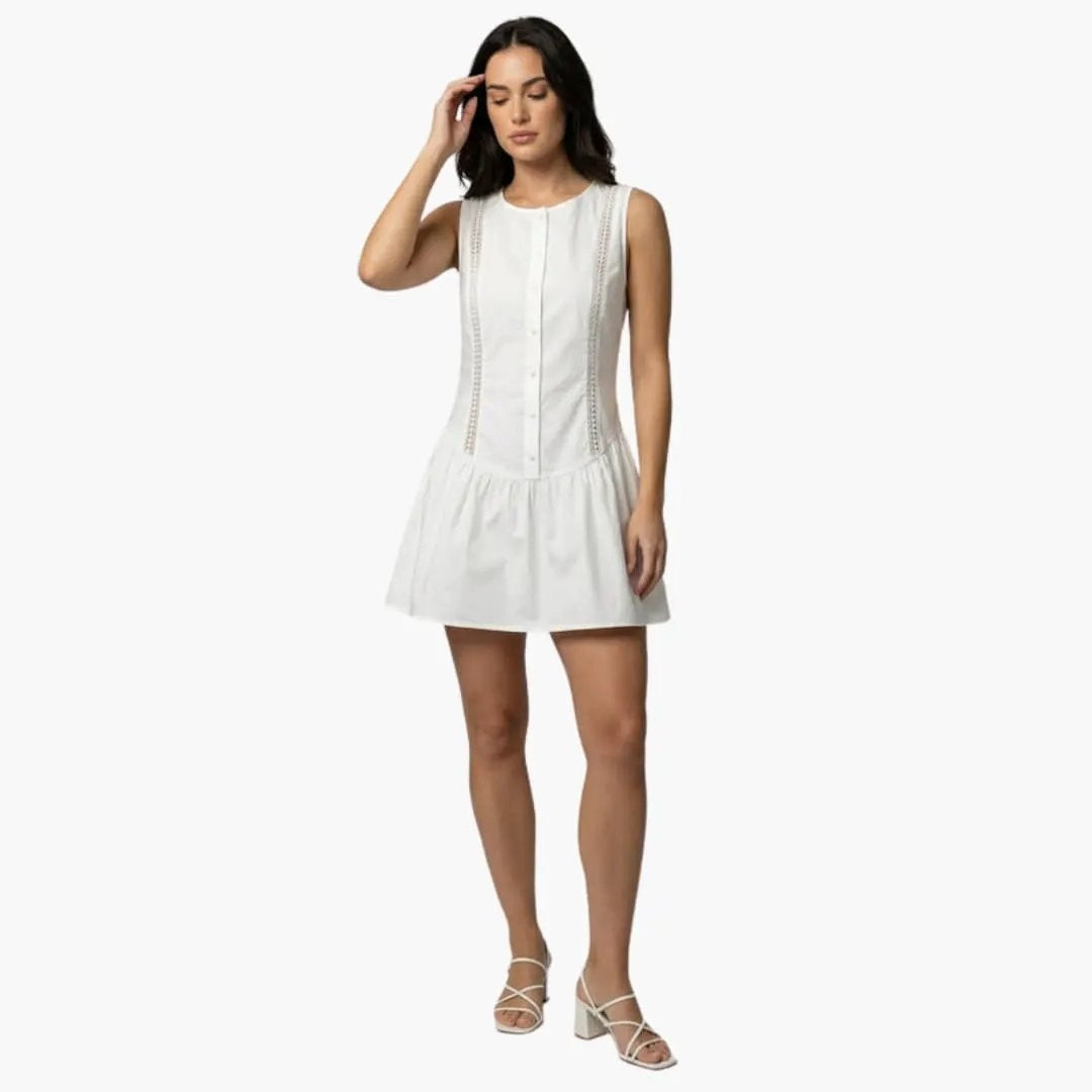 Vestido Corto de Fiesta Mujer Sin Mangas Encaje