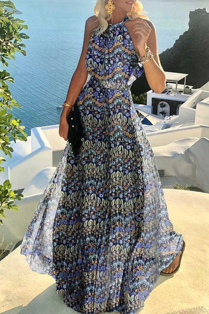 Vestido de Lunares Halter Mujer Espalda Descubierta