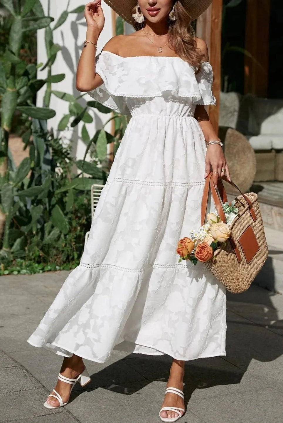 Vestido Largo con Espalda Descubierta Mujer Hombros Descubiertos