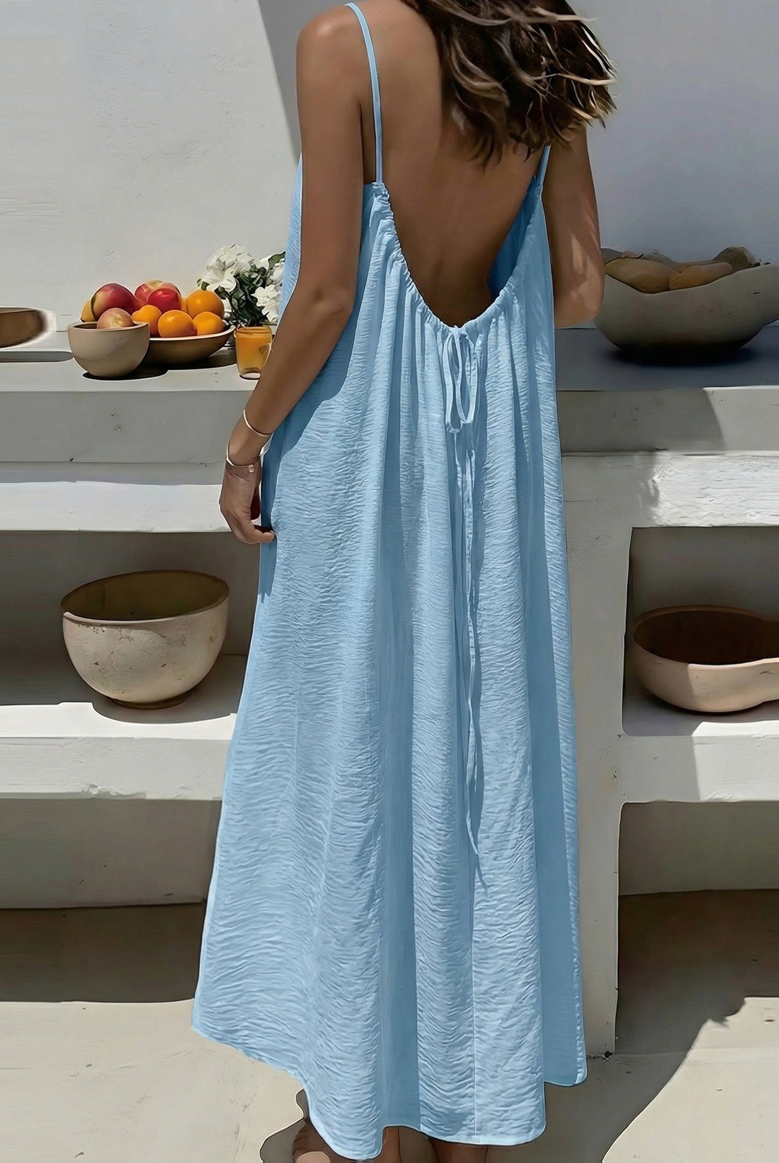 Vestido Largo con Espalda Descubierta Mujer Tirantes