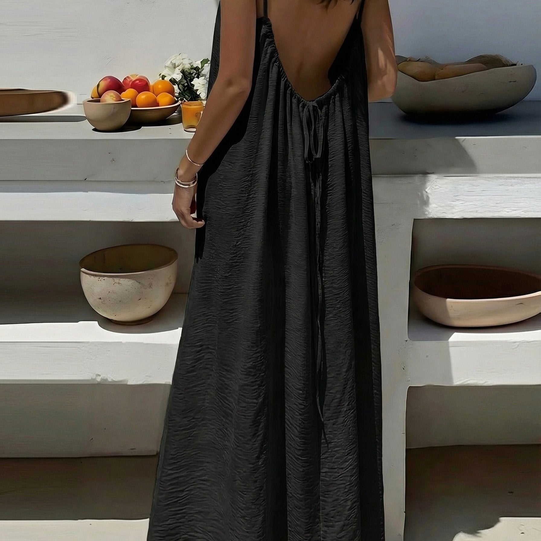 Vestido Largo con Espalda Descubierta Mujer Tirantes