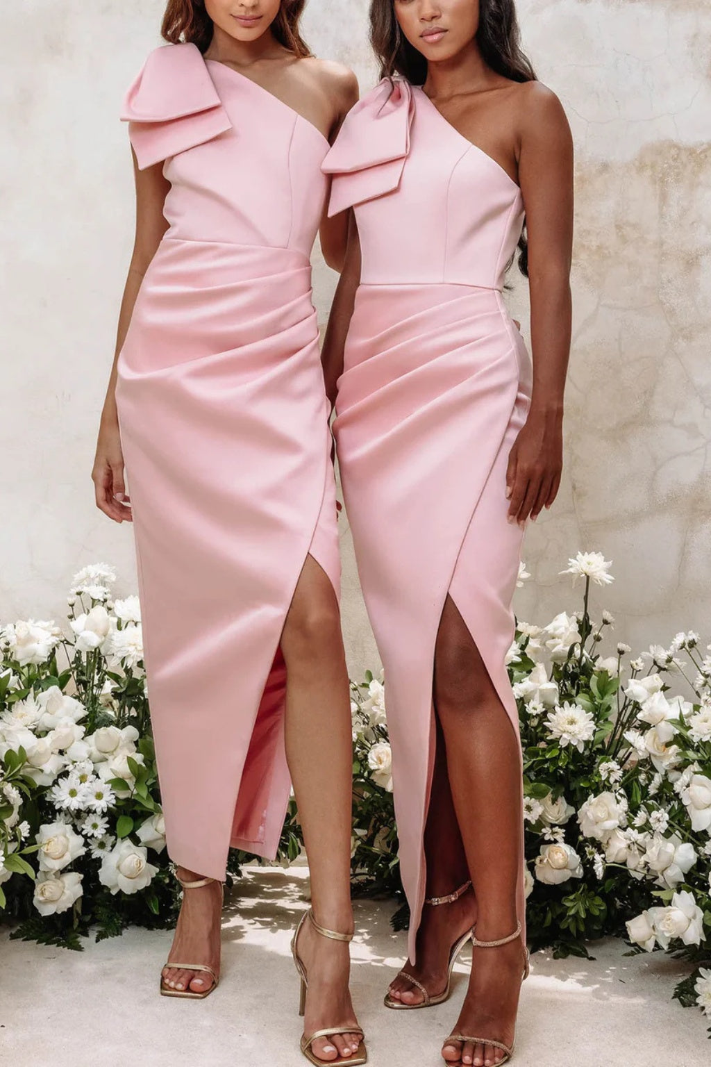 Vestido Largo de Cóctel de Un Hombro Mujer Abertura Lateral