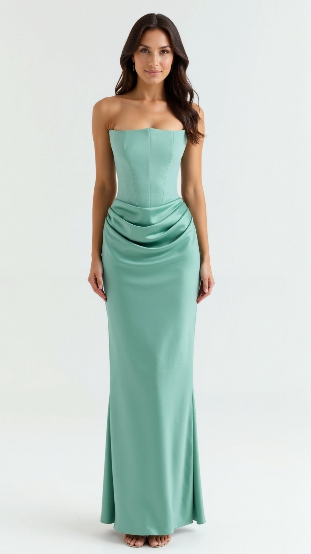 Vestido Largo de Cóctel Palabra de Honor Mujer