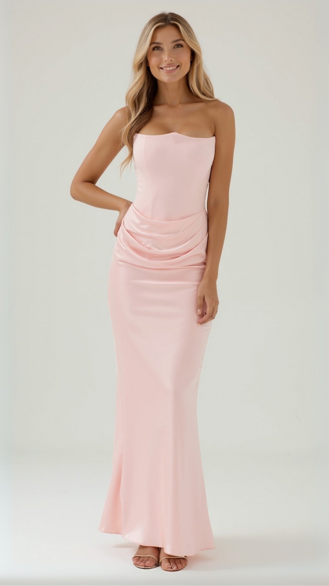 Vestido Largo de Cóctel Palabra de Honor Mujer