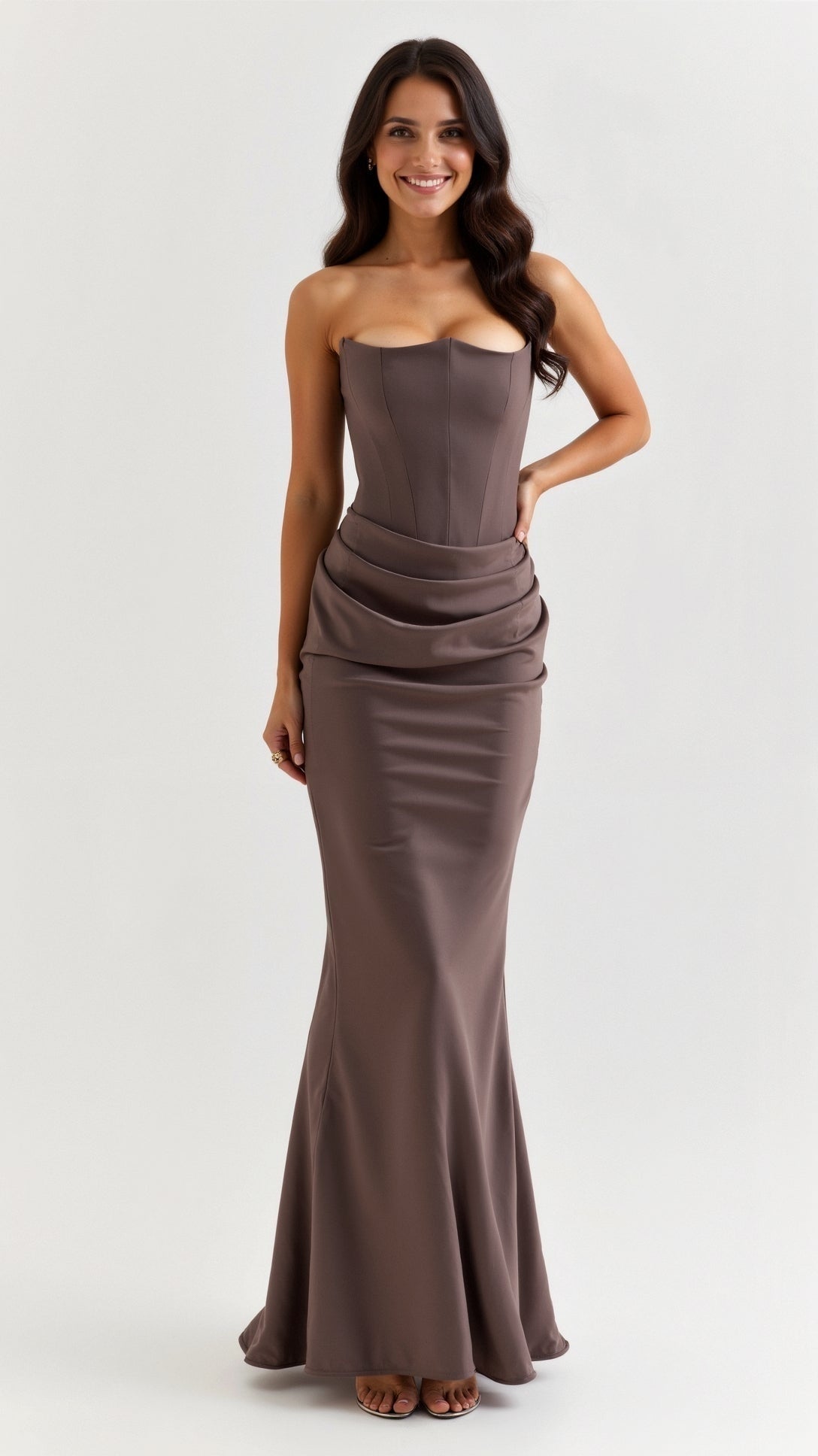 Vestido Largo de Cóctel Palabra de Honor Mujer