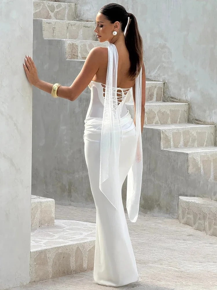 Vestido Largo de Fiesta con Espalda Descubierta Mujer