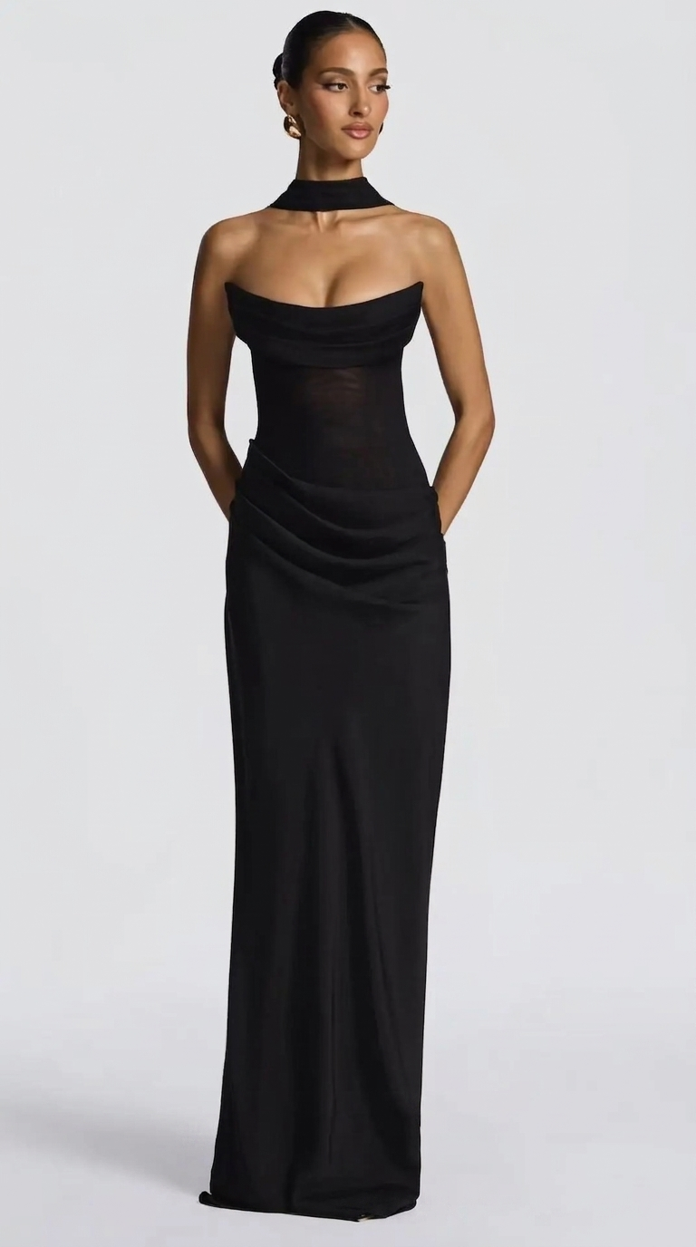 Vestido Largo de Fiesta con Espalda Descubierta Mujer