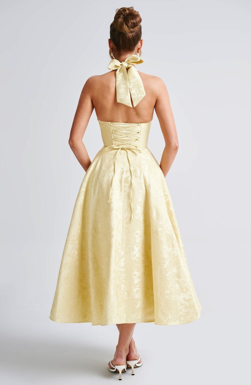 Vestido Largo de Fiesta Halter Mujer Escote Profundo